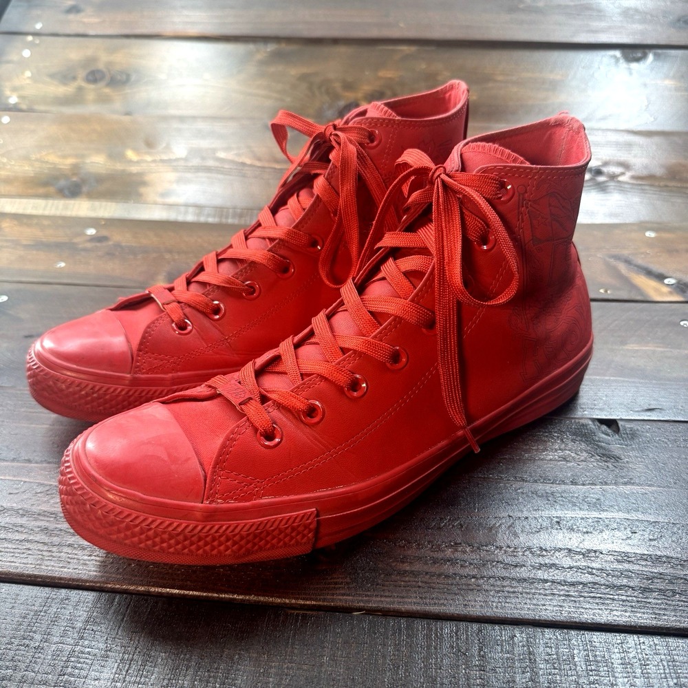 Chuck Taylor Converse High Top Sneaker Laser Tec Tuff Engraved H-Town Mens 12 - Picture 2 of 16